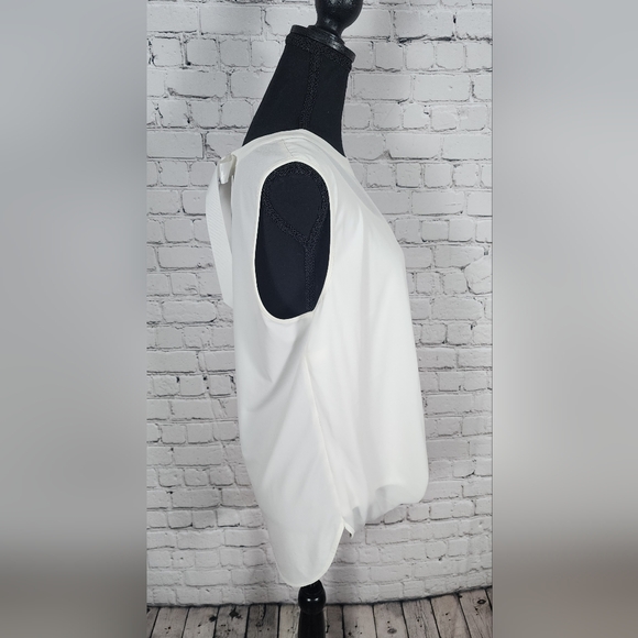 41 Hawthorn Clearwater White Mixed Material Surplice Blouse Large - Picture 5 of 8